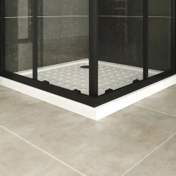 Cabine De Douche|Saniverre Cabine de douche LANABLACK H.190 cm portes coulissantes verre 6 mm transparent 90 x 100 cm -