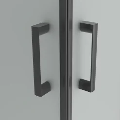 Cabine De Douche|Saniverre Cabine de douche LANABLACK H.185 cm portes coulissantes verre 6 mm opaque 80 x 80 cm -