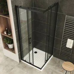 Cabine De Douche|Saniverre Cabine de douche LANABLACK H.190 cm portes coulissantes verre 6 mm transparent 70 x 70 cm -