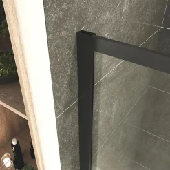 Cabine De Douche|Saniverre Cabine de douche LANABLACK H.190 cm portes coulissantes verre 6 mm transparent 70 x 70 cm -