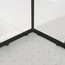 Saniverre Cabine de douche LANABLACK H.180 cm portes coulissantes verre 6 mm semi-opaque 80 x 80 cm -