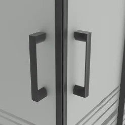 Saniverre Cabine de douche LANABLACK H.180 cm portes coulissantes verre 6 mm semi-opaque 80 x 80 cm -