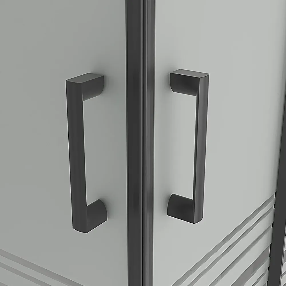 Saniverre Cabine de douche LANABLACK H.180 cm portes coulissantes verre 6 mm semi-opaque 80 x 80 cm -