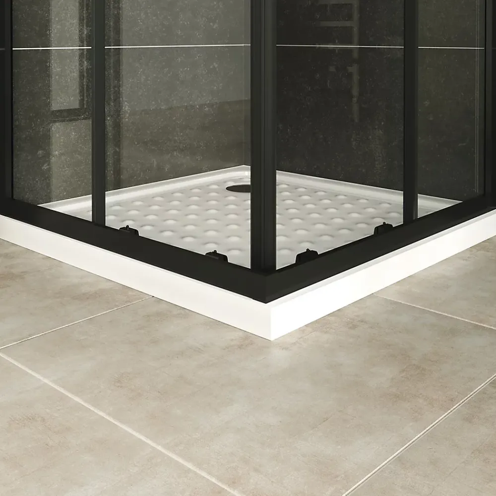 Saniverre Cabine de douche LANABLACK H.180 cm portes coulissantes verre 6 mm transparent 70 x 70 cm -