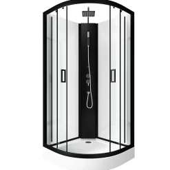 Aurlane Cabine de douche LIFT UP BLACK 1/4 de cercle 85x85x235cm