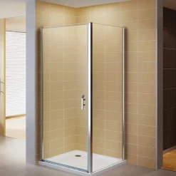 Cabine De Douche|Saniverre Cabine de douche NIKY H.195 cm porte pivotante verre 8 mm transparent 90 x 90 cm -