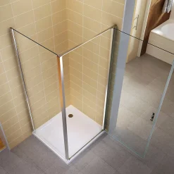 Cabine De Douche|Saniverre Cabine de douche NIKY H.195 cm porte pivotante verre 8 mm transparent 90 x 90 cm -