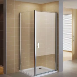 Cabine De Douche|Saniverre Cabine de douche NIKY H.195 cm porte pivotante verre 8 mm transparent 90 x 90 cm -
