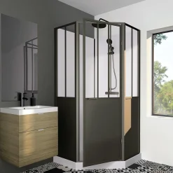 Cabine De Douche|Gelco Design Cabine de douche noir opera 100x100x210