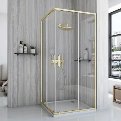 Paroi De Douche|Rea Cabine De Douche City Brush 80X80 Brush Gold