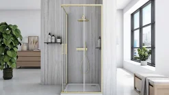 Paroi De Douche|Rea Cabine De Douche City Brush 80X80 Brush Gold