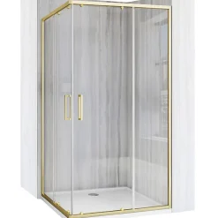 Paroi De Douche|Rea Cabine de douche City Brushed Gold 80x100