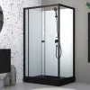 Cabine De Douche|Aurlane Cabine de douche rectangulaire 110x80x197 cm - Porte coulissante - Receveur Noir Mat
