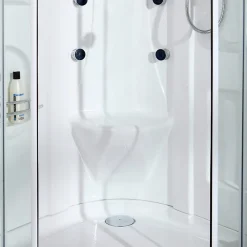 Cabine De Douche|Kiamami Valentina Cabine De Douche 90X90 Avec Hydromassage Et Bain De Vapeur Semi-Circulaire - Vesuvio