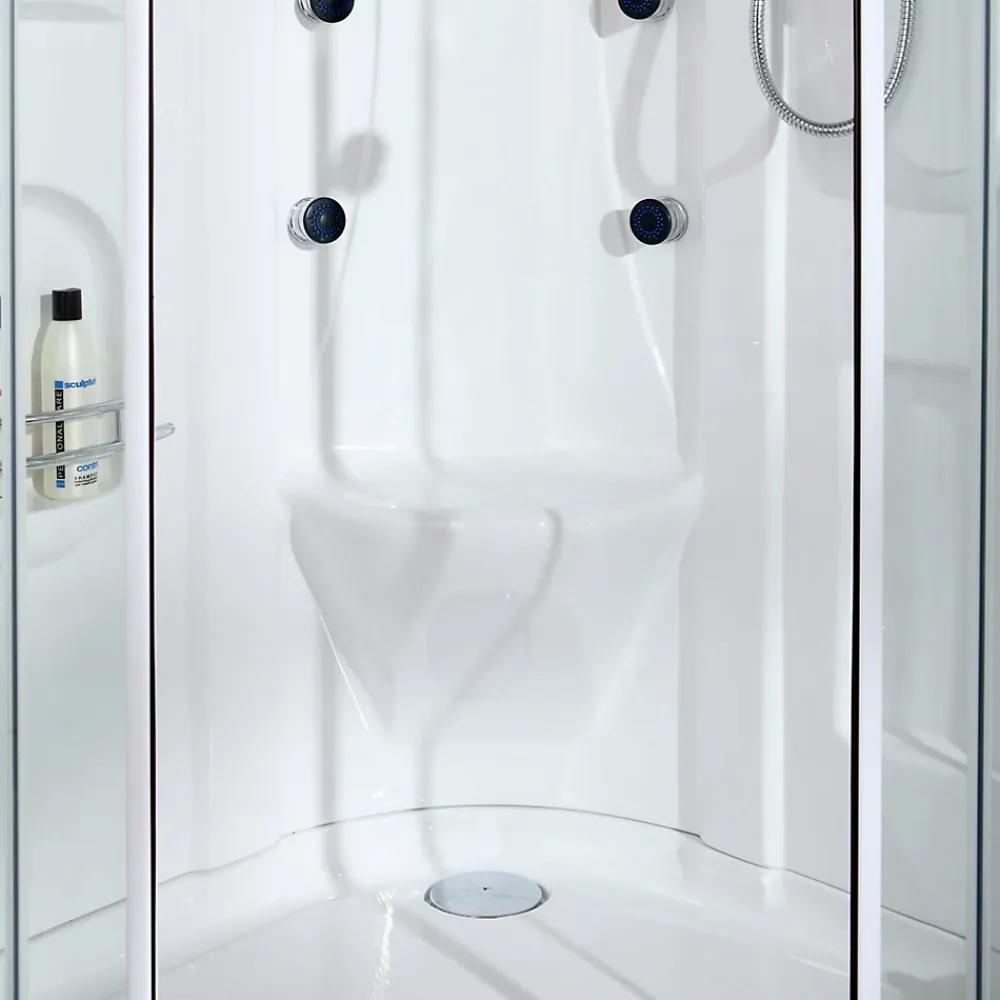 Cabine De Douche|Kiamami Valentina Cabine De Douche 90X90 Avec Hydromassage Et Bain De Vapeur Semi-Circulaire - Vesuvio