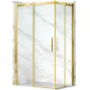 Cabine De Douche|Balneo Cabine de douche 100x100 cm coulissante en 6mm verre trempé anticalcaire, profils dorés