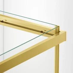 Cabine De Douche|Balneo Cabine de douche 80x80 cm coulissante en 6mm verre trempé anticalcaire, profils dorés
