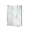 Balneo Cabine de douche 80x100 cm coulissante en 6mm verre trempé anticalcaire, profils chromés