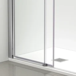 Balneo Cabine de douche 80x100 cm coulissante en 6mm verre trempé anticalcaire, profils chromés