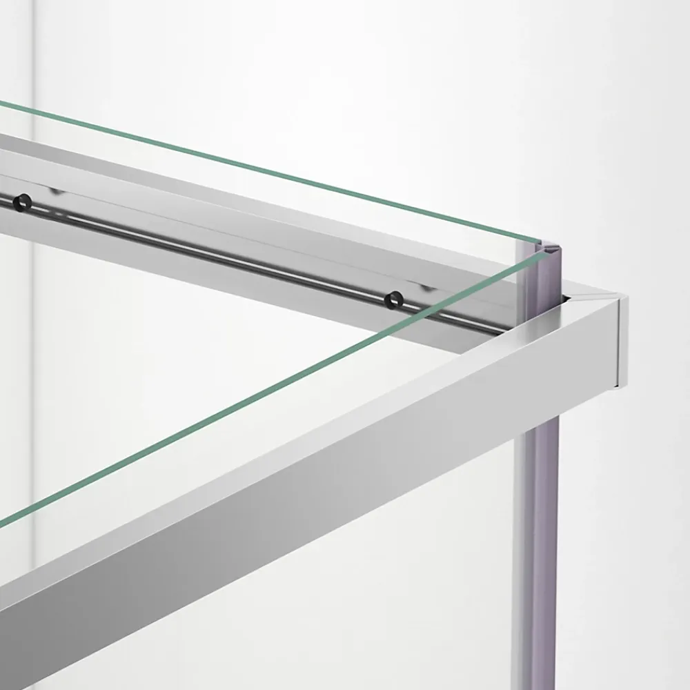 Balneo Cabine de douche 80x100 cm coulissante en 6mm verre trempé anticalcaire, profils chromés