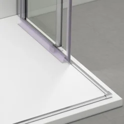 Balneo Cabine de douche 80x100 cm coulissante en 6mm verre trempé anticalcaire, profils chromés