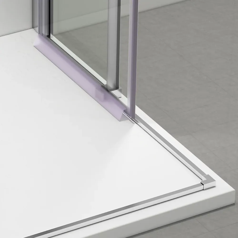 Balneo Cabine de douche 80x100 cm coulissante en 6mm verre trempé anticalcaire, profils chromés