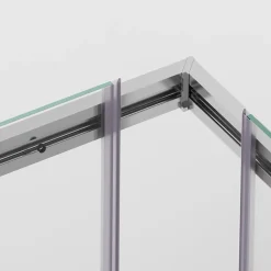 Balneo Cabine de douche 80x100 cm coulissante en 6mm verre trempé anticalcaire, profils chromés