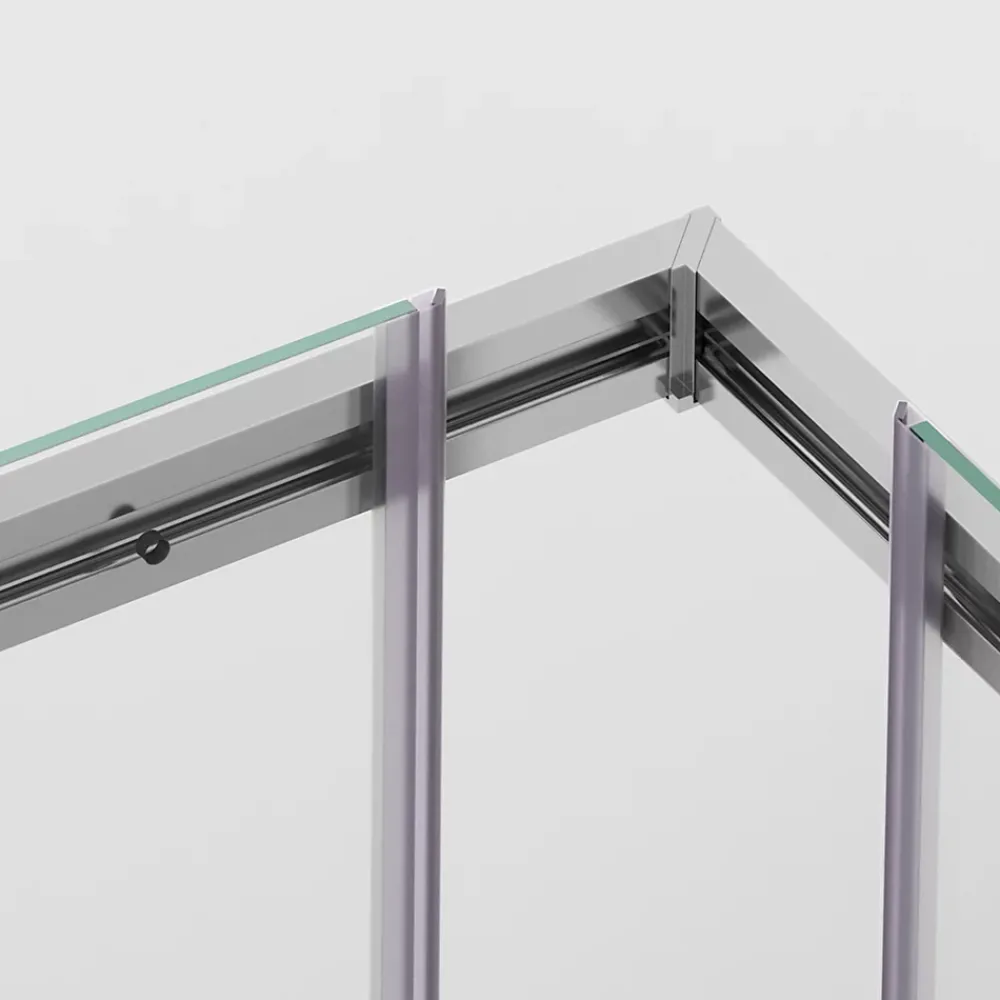 Balneo Cabine de douche 80x100 cm coulissante en 6mm verre trempé anticalcaire, profils chromés