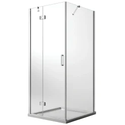 Idralite Cabine de douche 80x90 CM H190 Transparent avec Easyclean mod. Flip Porte + Fixe