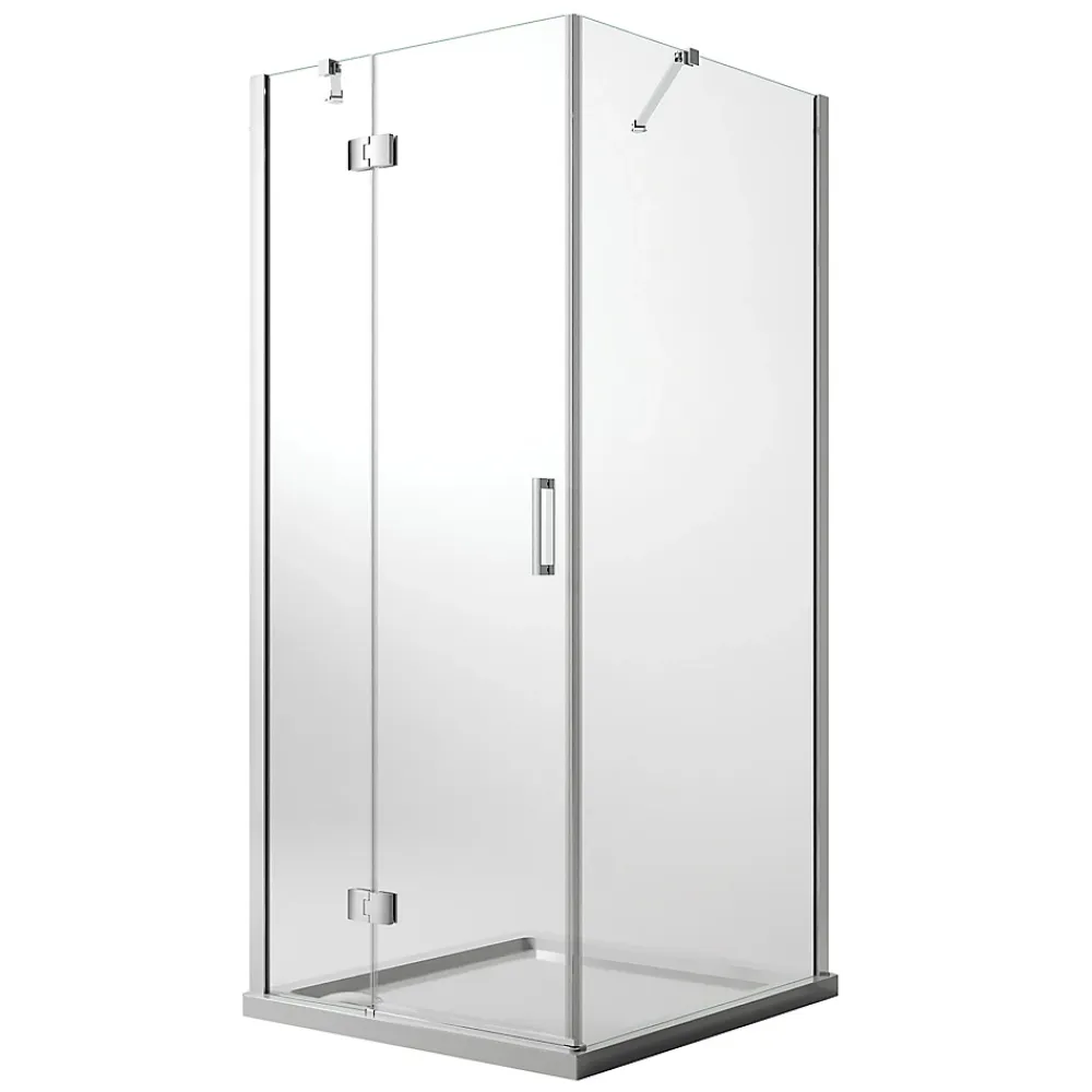 Idralite Cabine de douche 80x90 CM H190 Transparent avec Easyclean mod. Flip Porte + Fixe