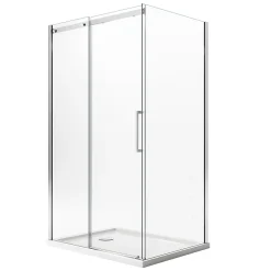 Idralite Cabine de douche 80x110CM H200 Verre Transparent 8mm Gauche avec Easy-Clean mod. Prime Duo 1 Porte