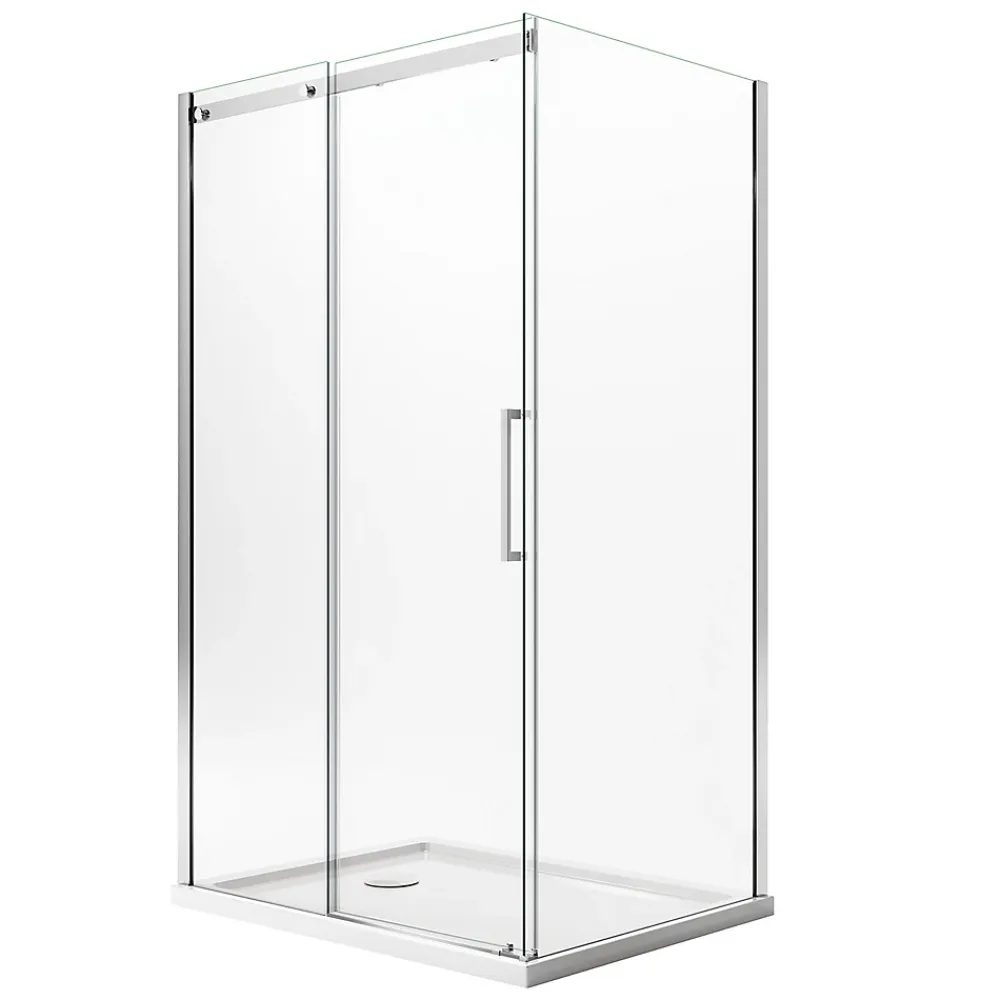 Idralite Cabine de douche 80x110CM H200 Verre Transparent 8mm Gauche avec Easy-Clean mod. Prime Duo 1 Porte