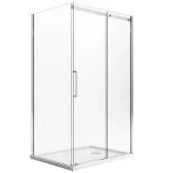 Idralite Cabine de douche 80x120CM H200 Verre Transparent 8mm Droite avec Easy-Clean mod. Prime Duo 1 Porte