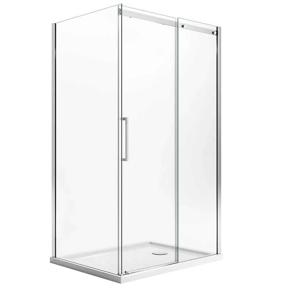 Idralite Cabine de douche 80x120CM H200 Verre Transparent 8mm Droite avec Easy-Clean mod. Prime Duo 1 Porte