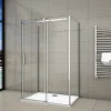 AICA Sanitaire Cabine de douche 120x80x195 cm - verre 8 mm anticalcaire - porte coulissante - sans receveur