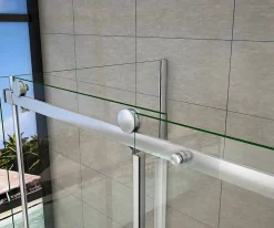 AICA Sanitaire Cabine de douche 120x80x195 cm - verre 8 mm anticalcaire - porte coulissante - sans receveur
