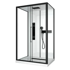 Aurlane Cabine de douche 115x90x210 cm avec receveur + bonde 90mm + Grille linéaire - FACTORY 2