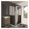 Cabine De Douche|Gelco CABINE DE DOUCHE 90X120X220 STYLE INDUSTRIEL NOIR