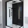Aurlane Cabine de douche 110x80x215cm - Verre Trempé - Mitigeur Chrome - DUALITY 3 RECTANGLE