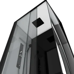Aurlane Cabine de douche 110x80x215cm - Verre Trempé - Mitigeur Chrome - DUALITY 3 RECTANGLE