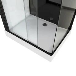 Aurlane Cabine de douche 110x80x215cm - Verre Trempé - Mitigeur Chrome - DUALITY 3 RECTANGLE
