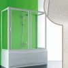 Forte Cabine douche 3 côtés Pare-Baignoire 80x160x80 CM en acrylique mod. Plutone avec ouverture laterale