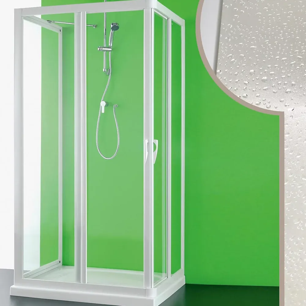 Forte Cabine douche 3 côtés 80x80x80 CM en acrylique mod. Venere avec ouverture centrale