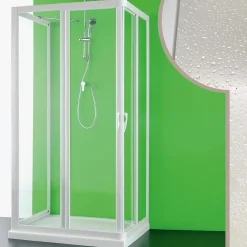 Forte Cabine douche 3 côtés 70x70x70 CM en acrylique mod. Venere avec ouverture centrale