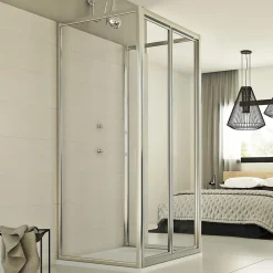 Cabine De Douche|Idralite Cabine douche 3 côtés 70x70x70 CM H198 Transparent mod. Urban Trio