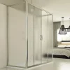 Cabine De Douche|Idralite Cabine douche 3 côtés 90x140x90 CM H198 Opaque mod. Young Trio 2 Portes