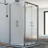 Cabine De Douche|Idralite Cabine Douche avec 3 côtés 90x80x90 CM H185 granité modèle Sintesi Trio 2 Portillons