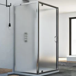 Cabine De Douche|Idralite Cabine douche avec 3 côtés 90x90x90 AP. 90 CM H185 granité modèle Sintesi Trio avec 1 portillon