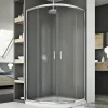 Cabine De Douche|Idralite Cabine douche demi-circulaire 90x90 CM H185 granité C modèle Junior