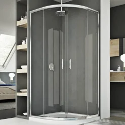 Cabine De Douche|Idralite Cabine douche demi-circulaire 70x90 CM H185 transparent modèle Junior